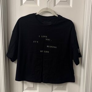 Taylor Swift Black Graphic Crop Top